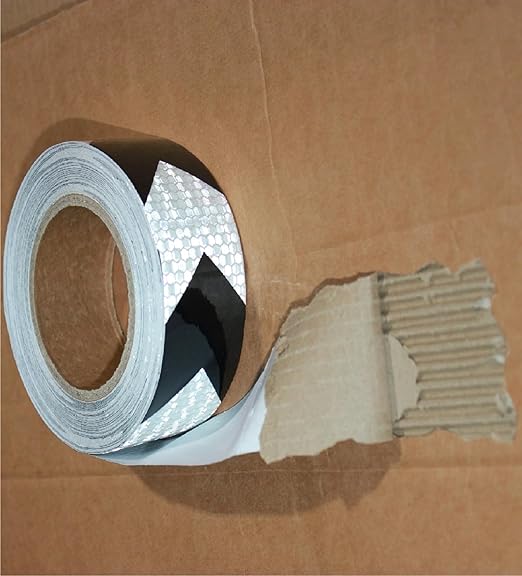 Black and White Reflective Tape 1 Inch x 168 Feet, Warning Conspicuity Reflector, Night Safety Sticker for Car Trailer