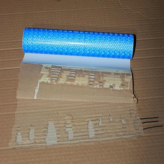 Blue Reflective Tape Outdoor Waterproof 12 inch Wide, High Visibility Warning Safety Strong Industrial Marking Tape (10 feet)