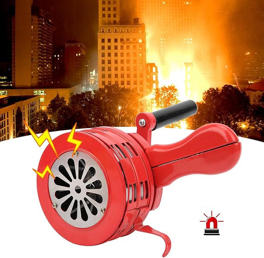 Hand Crank Siren, 120DB Loud Manual Operated Metal Alarm with Portable Hand Held Design, for Factories Schools Troops Emergency Safety