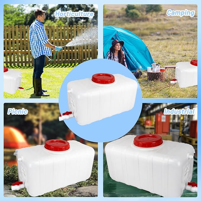 29 Gallon Potable Water Storage Containers Long Term,Water Tank with Spout Kit,Portable Water Storage Barrel for Outdoor Camping,Picnicking, RV and Household Water Use