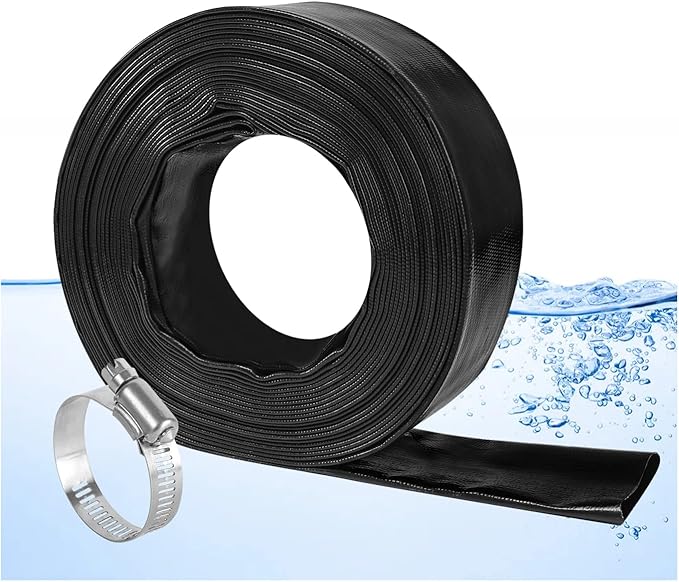 Eastrans 1-1/2in x 100 FT Pool Backwash Hose with Hose Clamp,Extra Heavy Duty Discharge Hose,Drain and Filter Pump Hoses for Swimming Pool,Wall Thickness 1.2mm,Super wear-resistant,weather blast