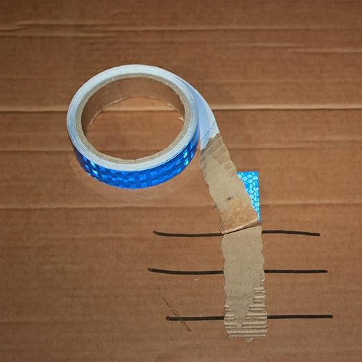 Industrial Reflective Tape Blue 1 inch Wide, Outdoor Waterproof High Visibility Safety Warning Reflector Sticker Strips (15 feet)