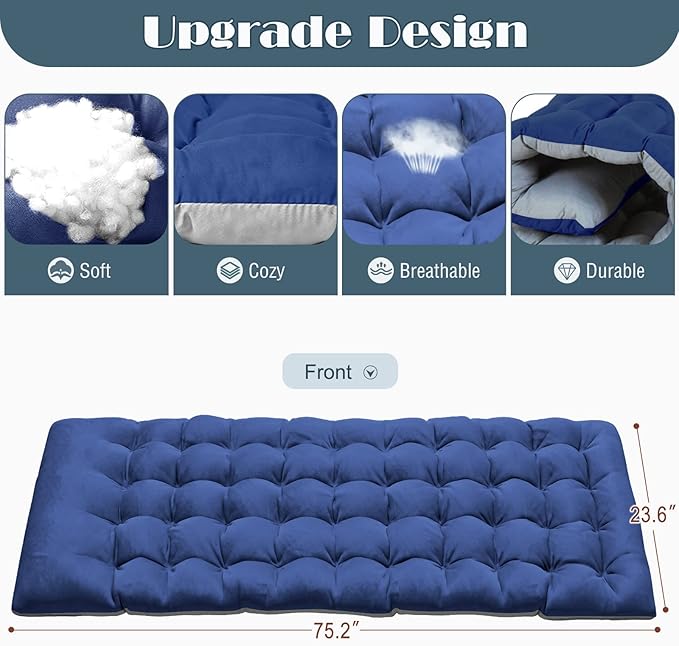 ABORON Patio Lounge Chair, Folding Guest Bed Cot for Adults, 500LB Heavy-Duty Capacity, Portable Extra Bed with Comfort Mat, Quick Fold Design for Indoor Guest Stays & Temporary Use