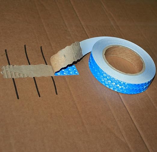 Industrial Reflective Tape Blue Outdoor Waterproof 1 inch, High Visibility Hazard Conspicuity Safety Marking Tape (66 feet)