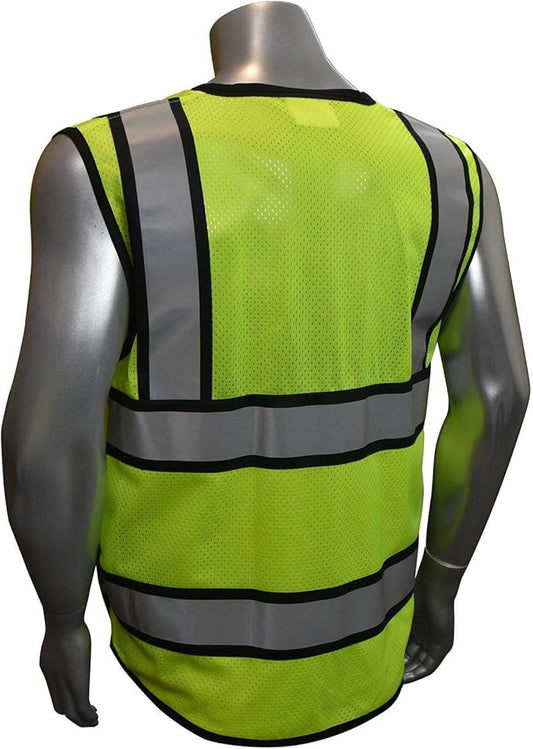 (B Engineer Safety Vest, High Visibility Reflective Safety, Vest Mesh with Zipper and pockets