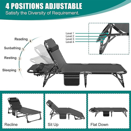 DoCred Folding Camping Cot with Mattress, 2 Pack Heavy Duty Folding Cot for Adults, Portable Sleeping Cot Bed Adults Outdoor Bed with Carry Bag, Travel Camp Cots
