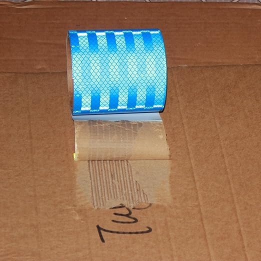 Industrial Non Fading Reflective Tape Blue 4 inch Wide, Outdoor Waterproof High Visibility Safety Adhesive Reflector Strips (10 feet)