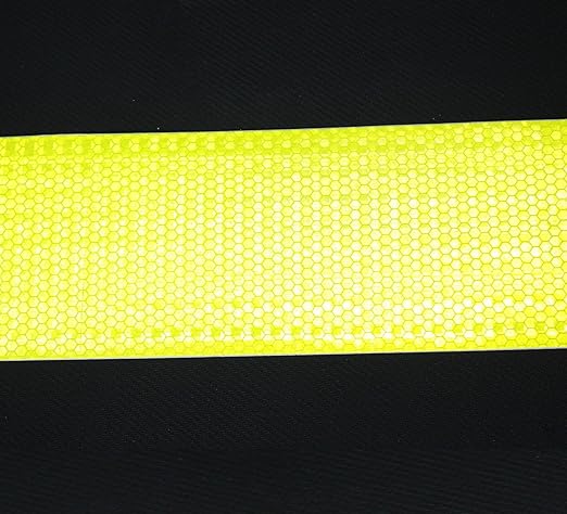 Fluorescent Yellow Reflective Tape Outdoor Waterproof 4 inch Wide, High Visibility Warning Safety Industrial Marking Tape (68 feet,5 Rolls)