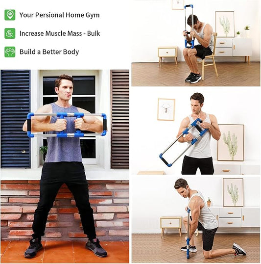 GoFitness Push Down Bar Machine - Chest Expander at Home Workout Equipment for Chest, Arm, Shoulder, Abs and Back - Portable Upper Body Trainer for Home, Travel or Outdoors