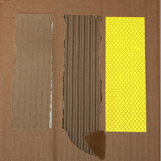 Non Fading Yellow Reflective Stickers 2 inch X 6 inch, Outdoor Waterproof High Visibility Warning Safety Adhesive Reflector Tape (100 Pcs)