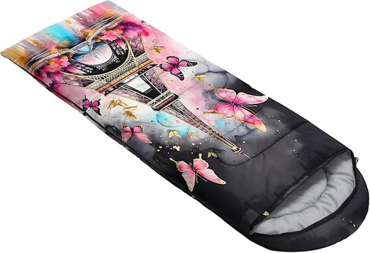 QOOMO Camping Sleeping Bags,3 Season Warm & Cool Weather,Lightweight,Waterproof Sleeping Bags for Adults & Kids,Traveling,and Outdoors,Camping Gear Equipment