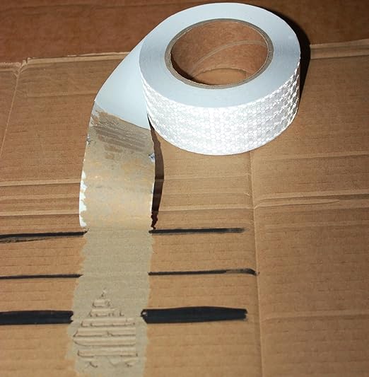 White Reflective Tape Outdoor Waterproof 2 inch Wide for Cars, High Visibility Safety Warning Adhesive Strips (66 feet, 10 Rolls)
