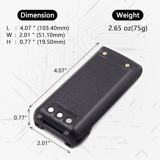 (2-Pack) 7.4V 1500mAh Li-ion Battery Replacement for BL-13UV TYT TH-UV88 Retevis RT85 GM-15 Pro TP-8Plus UV-13 Pro GM-30 MU-5 TD-H5 P15UV Radios