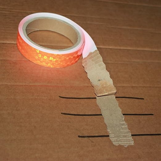Orange Reflective Tape Outdoor Waterproof 1 inch, High Visibility Industrial Marking Tape, Safety Adhesive Stickers(15.5 feet)