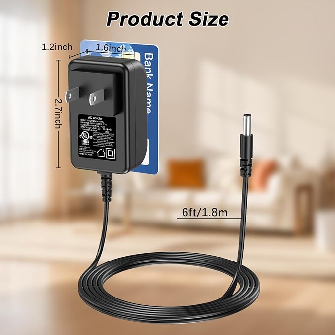 9V AC/DC Adapter Charger for Midland WR-120 WR120 WR120B WR-120B WR120EZ WR-120EZ Weather Radio Power Adapter for Midland WXAC103 WXAC104 D9300CEC Charger Power Supply Cord with UL Listed