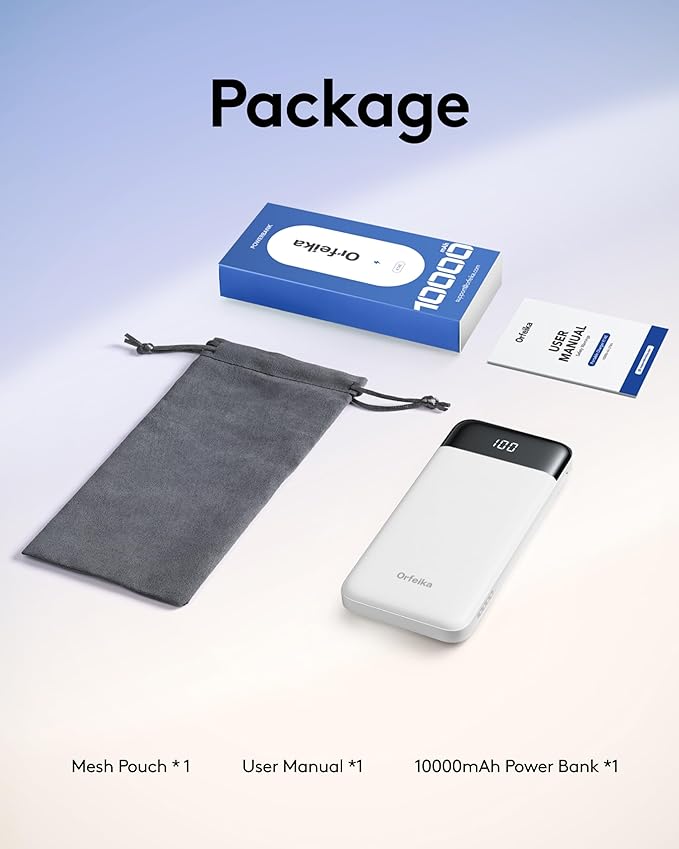 Portable Phone Charger, 10000mAh Portable Charger Power Bank with Built-in Cables, Travel Essential Battery Pack Compatible with iPhone, Samsung, Google, iPads, Tablets, etc