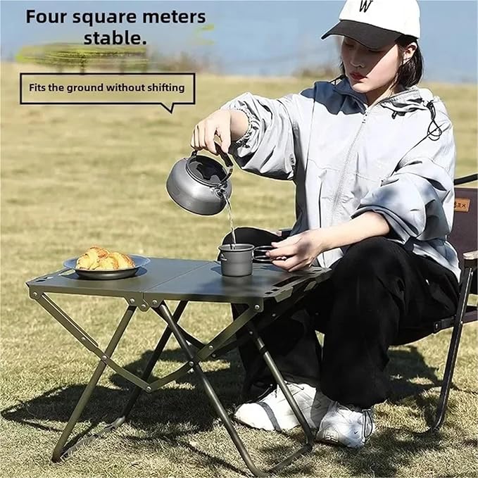 Portable Folding Camping Table – Multifunctional Hangable Edge Design for Beach, Picnic, Hiking & BBQ