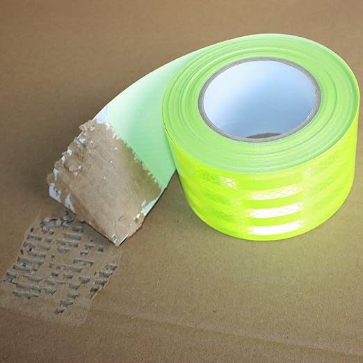 Fluorescent Green Reflective Tape Outdoor Waterproof 3 inch, High Visibility Warning Stickers, Safety Marking Tape (168 feet)