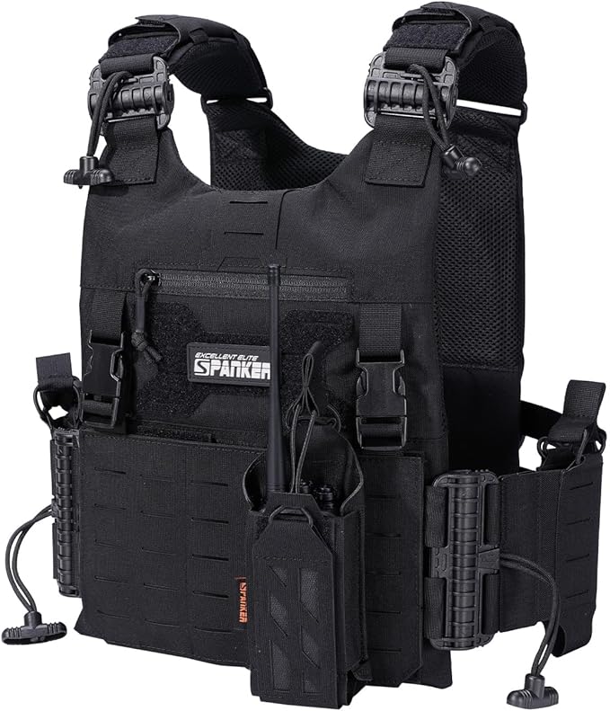 EXCELLENT ELITE SPANKER Tactical Universal Radio Holster Holder Molle Radio Pouch Adjustable for Duty Belt,Vest for Two Ways Walkie Talkie