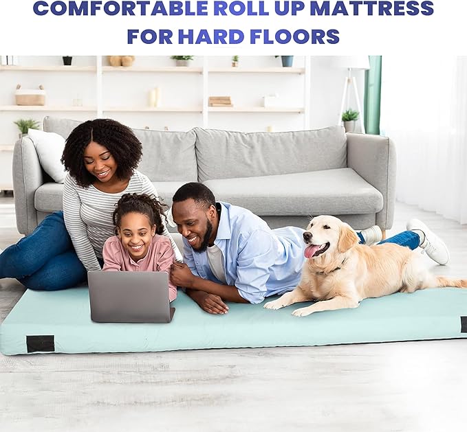 Hazli Matrix Memory Foam Camping Mattress Pad - Roll Up Mattress for Adults - Portable Cot Sleeping Pad for Camping - Floor Mat or Bed Roll for Car, SUV
