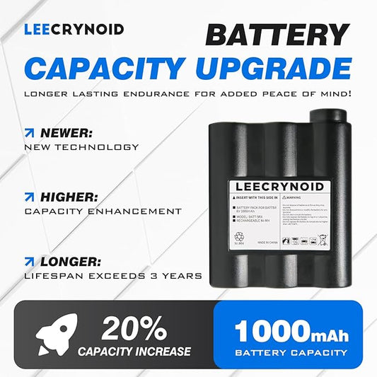 (2-Pack) BATT5R AVP7 Ni-MH Rechargeable Battery,6V 1000mAh Replacement Battery for Midland GXT1000 GXT1050 GXT850 GXT900 GXT950 LXT210 GXT300 GXT550 GXT750 GXT795 Two-Way Radios