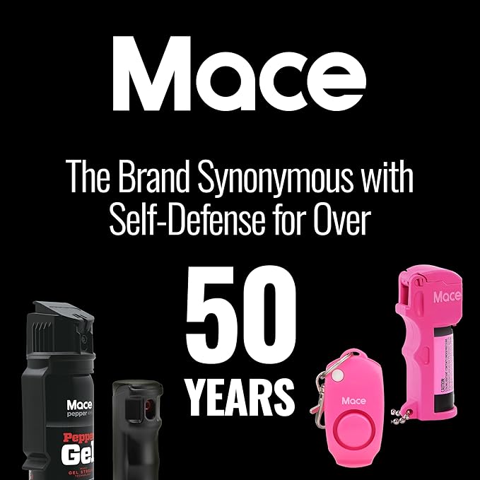 Mace Personal Safety Alarm & Mace Pepper Spray Kit - Loud 130db Siren with Built in Emergency Whistle, 10 Feet Range Pocket Model (0.42 oz) Self Defense Pepper Spray for Women & Men - Neon Pink