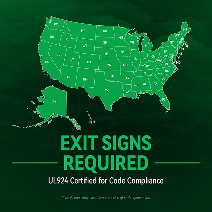 LEONLITE LED Edge-Lit Exit Sign, Aluminum Housing Emergency Exit Light with Battery Backup, UL Listed, Double-Sided Acrylic Panel, 120/277V, Multiple Mounting for Commercial Use, Green, Pack of 4
