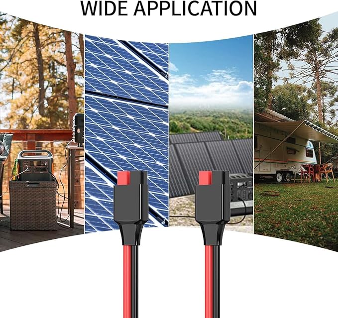 12AWG 75FT Anderson Extension Cable 2 6 10 20 35 50 75 100FT Solar Extension Cable Anderson Connector for Portable Power Station Solar Generator Solar Panel (75FT)