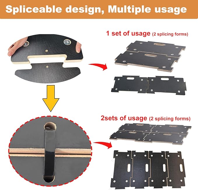 Hard Wood Mover Spliceable Dolly 550Lbs Capacity (2 Packs) 4 Wheels Heavy Duty Furniture Moving Connectable Design Dollier Upgraded Transport Roller