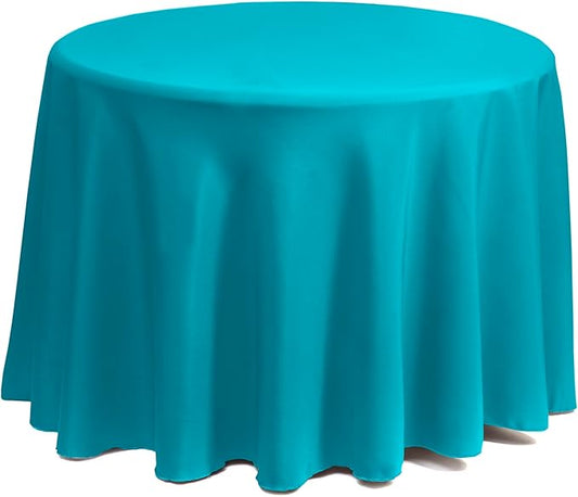 Gee Di Moda Round Tablecloth - 90 Inch Caribbean Round Table Cloth for 30 to 60 Inch Round Tables - Heavy Duty Washable Fabric - for Buffet Table, Holiday Party, Dinner, Wedding & Baby Shower