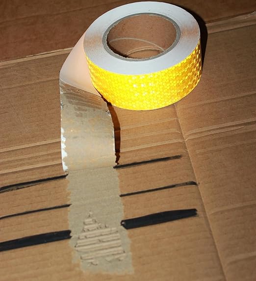 Industrial Reflective Tape Yellow 2 inch for Bikes, Outdoor Waterproof High Visibility Safety Warning Adhesive Stickers Strips (66 feet)
