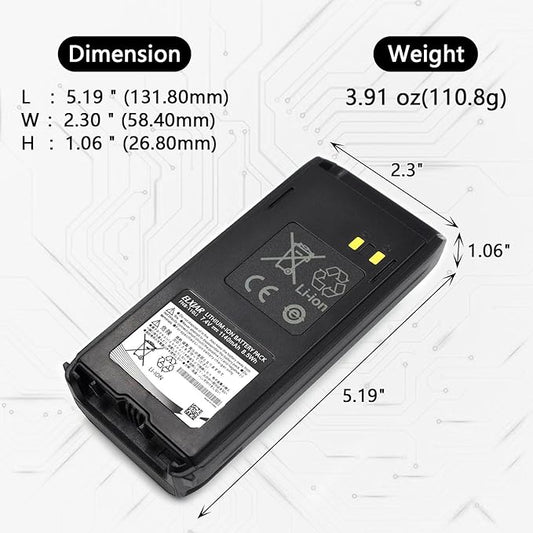 (2-Pack) 7.4V 1140mAh FNB-110Li Li-ion Battery Replacement for Standard Horizon HX290 HX 290 Two Way Radio