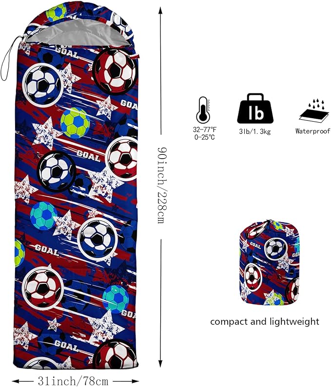 QOOMO Camping Sleeping Bags,3 Season Warm & Cool Weather,Lightweight,Waterproof Sleeping Bags for Adults & Kids,Traveling,and Outdoors,Camping Gear Equipment