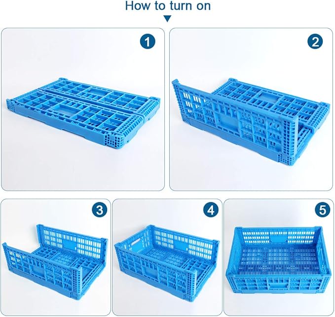Collapsible Storage Bin Containe,52 Liter Transfer box,crate Transit storage of various items (23.6" L x 15.7" W x 8.6" H)