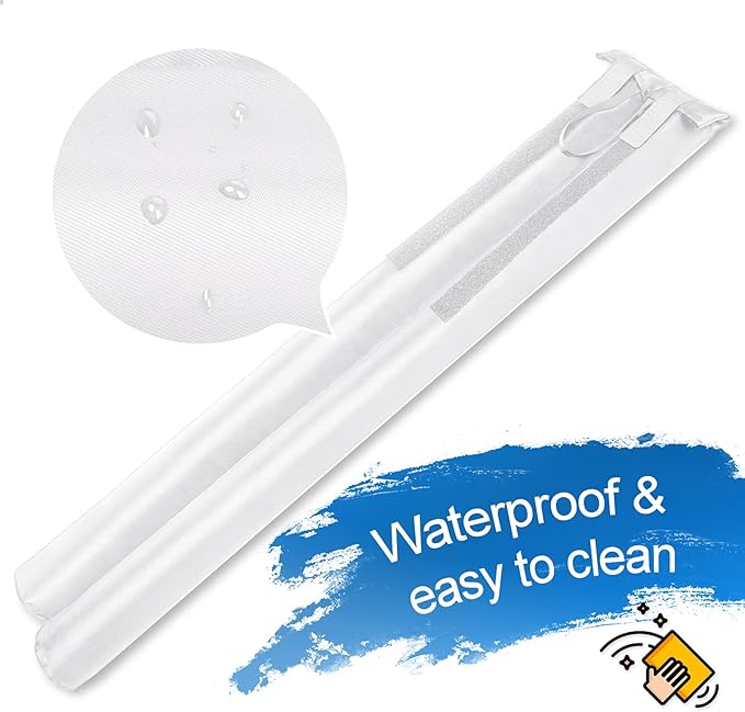 MAXTID Large Door Draft Stopper 30 Inch for Small Size Bedroom Door Fits 0.5 to 1.7" Gaps White Under Door Draft Blocker Noise Doors Seal Filler Gap Draft Guard for Bottom of Doors