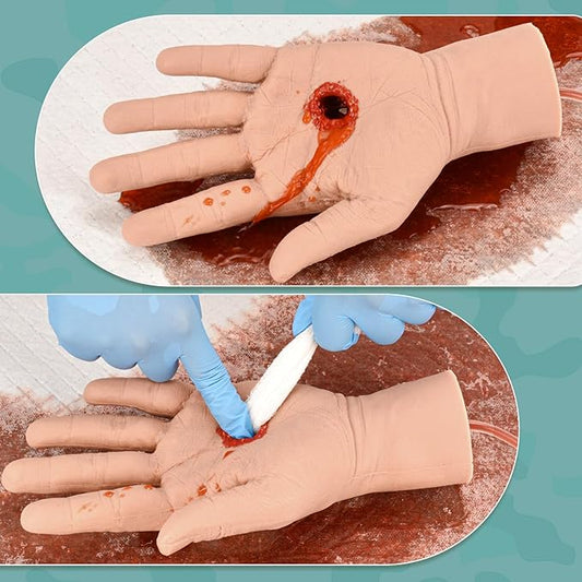 Hand Wound Packing Trainer Kit,GSW Through, Stop The Bleed Training, Bleed Control Kit for Medical Classes - Light