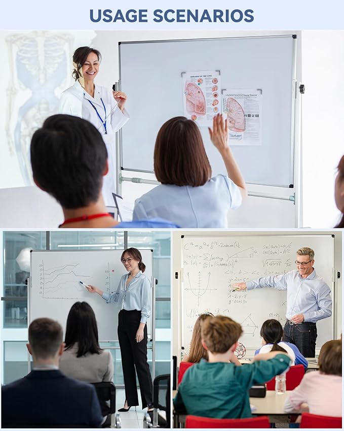 ROCOFF Whiteboard Easel Stand Only, Mobile Rolling Whiteboard Stand, Adjustable Width Stand for Dry Erase White Board for Home, Office, Classroom and School.
