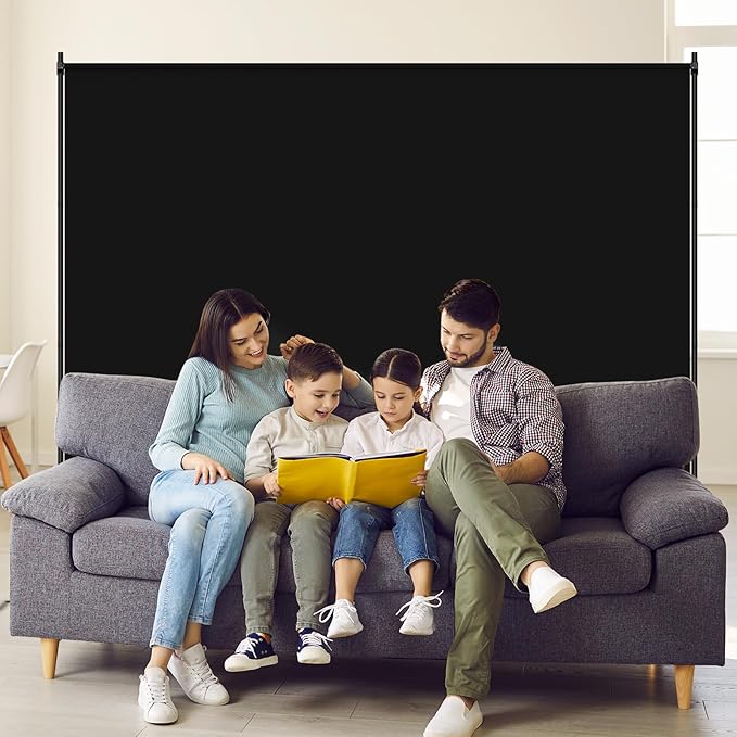 Room Divider, 72x72Inch Large Single Panel Privacy Screen with Thickened Fabric,Freestanding Partition Wall for Room Separation,Portable for Indoor Office,Bedroom,Outdoor Patio,Black