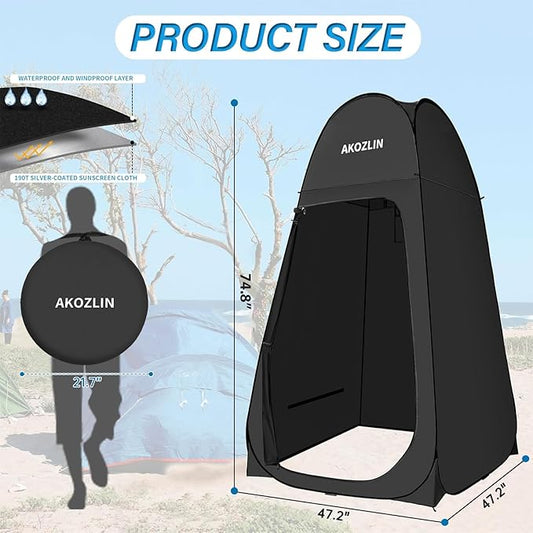 AKOZLIN Portable Pop Up Shower Tent Instant Privacy Dressing Changing Tent Outdoor Shower Room Camp Toilet Tent
