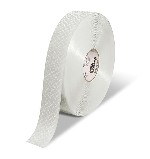 Mighty Line 2" Anti-Slip Solid Color Floor Marking Tape for Safety, Caution, Warning, Flooring, Heavy-Duty, Peel and Stick, Adhesive, Industrial Quality, 100' Roll, White