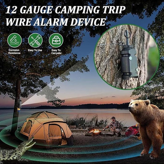 6 Packs of Alarm Perimeter,12 Gauge Camping Trip Wire Alarm Eary Warning Security System for Outdoors (Green)