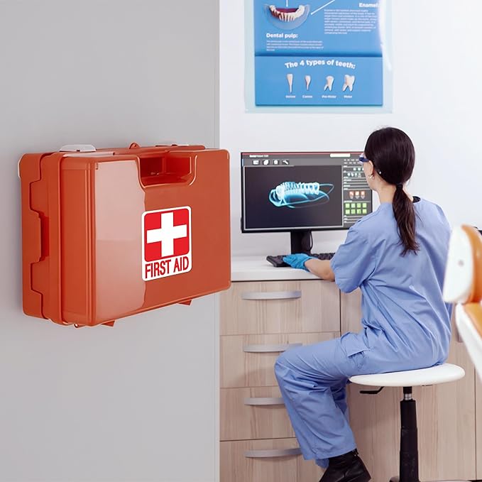 3PCS First Aid Sign Sticker for Home,Self-Adhesive Waterproof First Aid Decals for First Aid Boxes, Emergency First Aid Kit Supplies for Car, Office or Business 5.5''X4.3''
