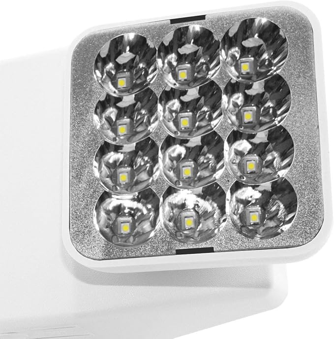 LFI Lights® Emergency Lights for Business, LED Emergency Light with Battery Backup, UL 924 Listed, Adjustable Square LED Heads, White, Commercial Indoor Lighting, EL2WBB 2 Pack