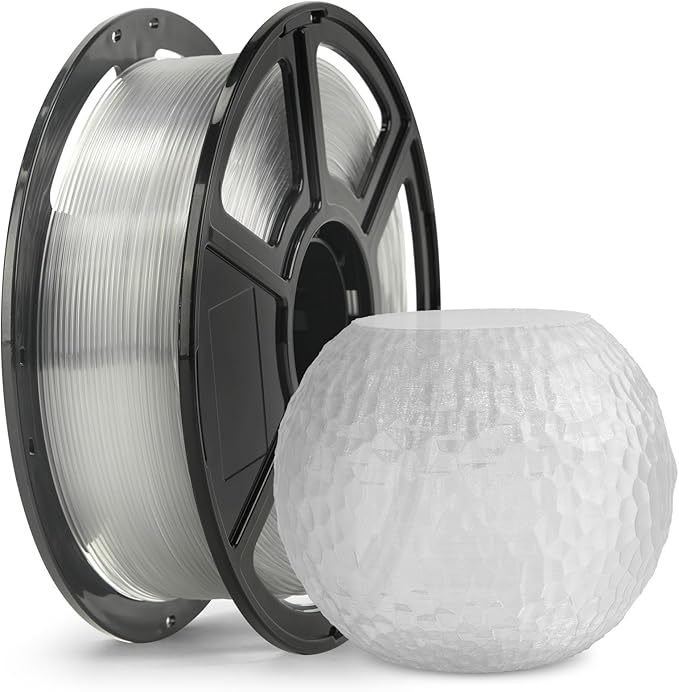 FLASHFORGE Rapid PETG Filament 1.75mm Clear, Max 600mm/s High Speed Printing, 3D Printer Filament 1kg Spool, Dimensional Accuracy +/- 0.02mm, Fits Most 3D Printers