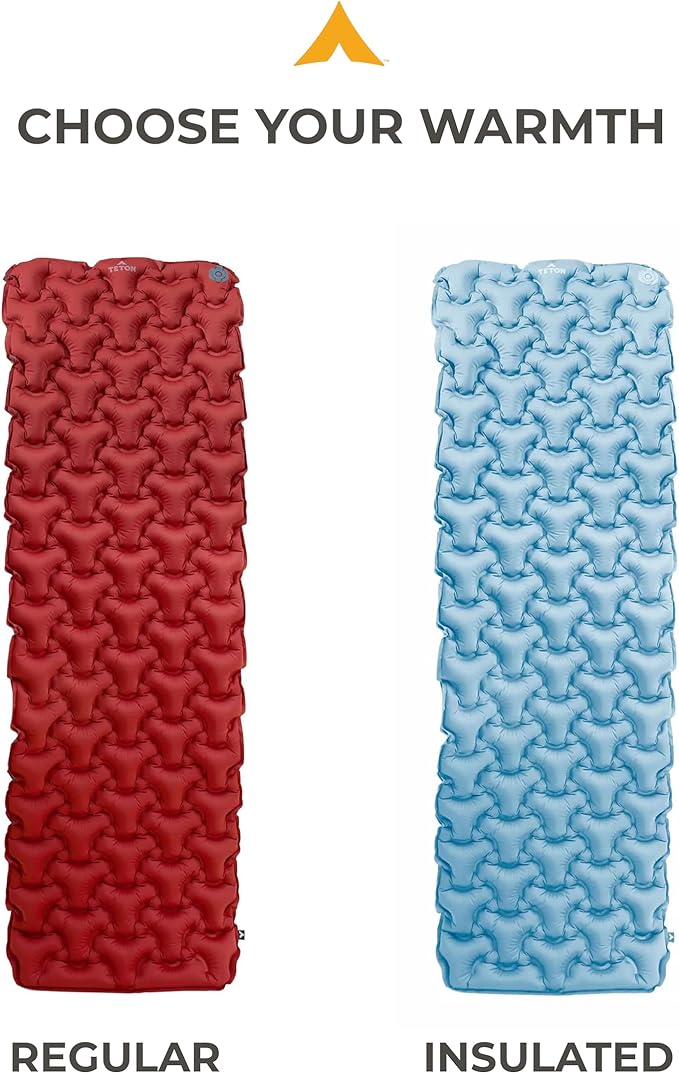 Teton Altos Inflatable Sleeping Pad, Sleeping Mat for Camping, Backpacking, Hiking, Budget Friendly and Durable