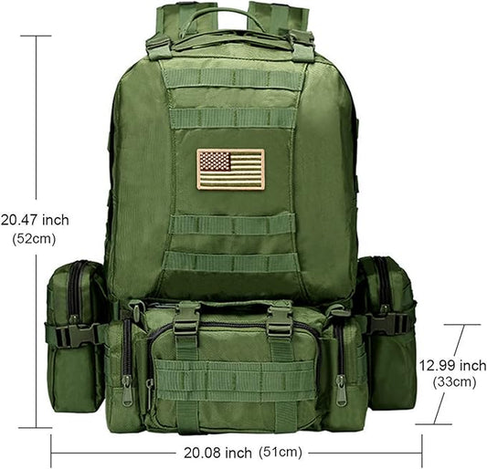 CVLIFE Tactical Backpack Military Army Rucksack 60L Large Assault Pack Detachable Molle Bag…