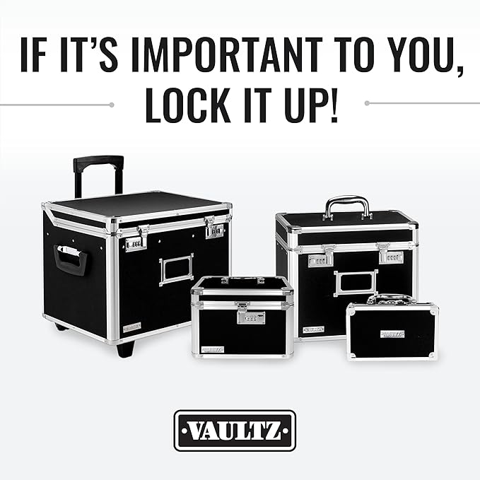 Vaultz Medicine Safe Case w/Combination Lock - Pack of 1 Cases, 8.35 x 5 x 2.5" - Black