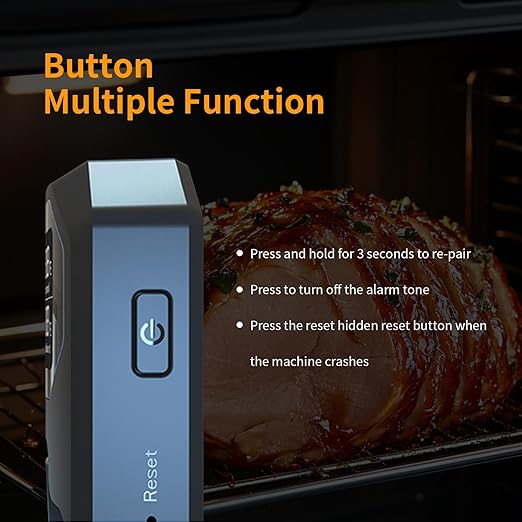 YFL Smart Wireless Meat Thermometer with App, 500ft Range Bluetooth 5.4 BBQ Thermometer, Wire-Free Digital Food Probe with Dual Sensors for Grilling, Smoker, Oven, Rotisserie, Steak, IP67 Waterproof