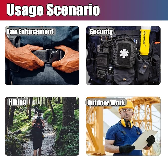 Universal Belt Clip & MOLLE Radio Holster - Tactical Mount Holder for BaoFeng Motorola Midland Kenwood Walkie-Talkies w/Back Clip or Round Knob - Secure Fit for Duty Belts, MOLLE Packs