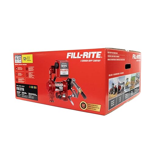 Fill-Rite FR1211H 12V 15 GPM Fuel Transfer Pump with Standard Mechanical Meter Package, Gallons | Gasoline, Diesel, Kerosene, Ethanol & Methanol Blends & Biodiesel